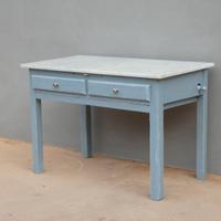 Tavolo con piano in marmo, mattarello e assi, '900