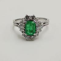 ANELLO ORO VINTAGE SMERALDO DIAMANTI