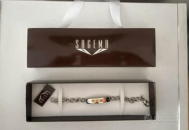 Bracciale Sagema con borchie in oro 18 carati