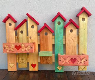 Set in legno portafiori da parete giardino/balcon