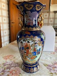 Vaso  in porcellana blu cobalto vintage