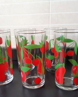 Set 6 bicchieri bibita frutti vintage Covetro