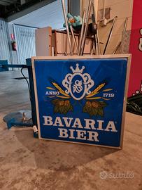 Cassone insegna luminoso vintage birra Bavaria