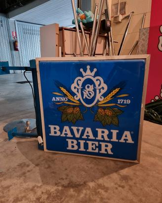 Cassone insegna luminoso vintage birra Bavaria