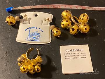 Parure Murano Più - Orecchini, Anello, Ciondolo