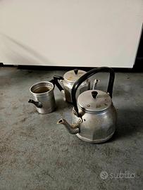 tre bollitori in alluminio