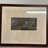 Stampa “Morte di Dioniso” con cornice radica