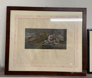 Stampa “Morte di Dioniso” con cornice radica