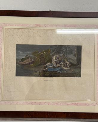 Stampa “Morte di Dioniso” con cornice radica