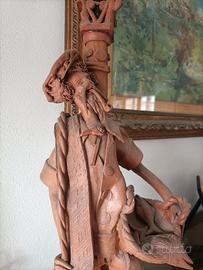 Statua/Lampada in terracotta -F.lli Piscitiello