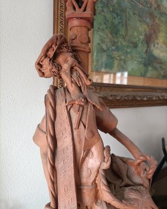 Statua/Lampada in terracotta -F.lli Piscitiello