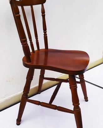 6 sedie stile country color noce