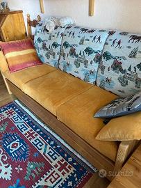 divano in legno artigianale con letto