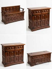 credenzine e panche rustiche stile spagnolo