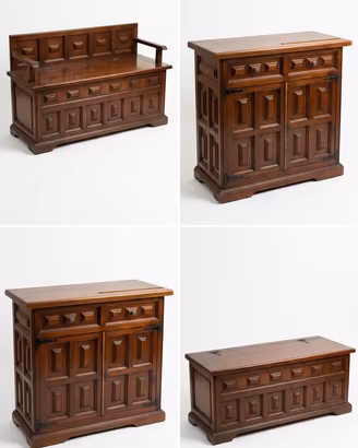 credenzine e panche rustiche stile spagnolo