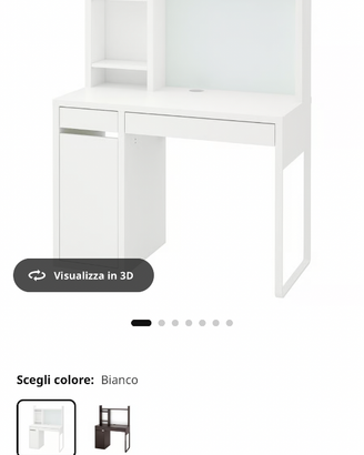 Scrivania IKEA MICKE bianca con contenitore