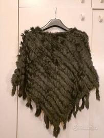 Poncho in vero lapin