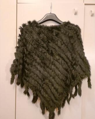 Poncho in vero lapin