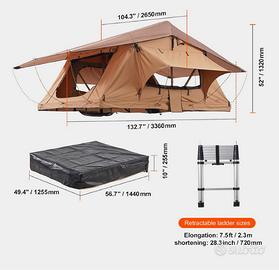 tenda da tetto nuova mai usata