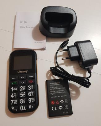 Telefono per anziani 2 SIM Radio FM mem. espand.