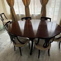 TAVOLO LEGNO NOCE CON SEDIE