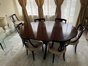 TAVOLO LEGNO NOCE CON SEDIE