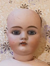 BAMBOLA antica in porcellana biscuit cm 43