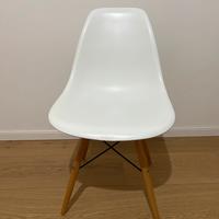 Sedia tipo Eames DSW scocca bianca