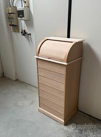 Mobile cassettiera settimanale in legno al grezzo