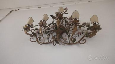 2 Applique stile liberty in ottone, lamierino ...