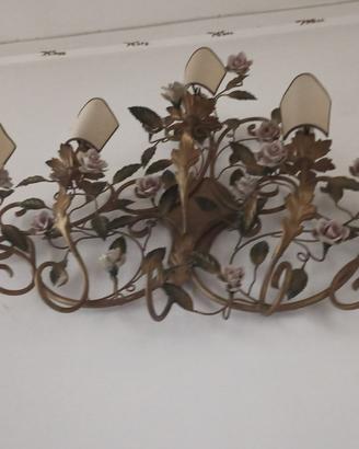 2 Applique stile liberty in ottone, lamierino ...