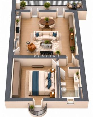 Appartamento di 93 m² con 2 locali e box auto a Fi