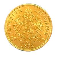 Marengo 20 franchi oro Austria 1892 moneta