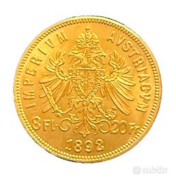 Marengo 20 franchi oro Austria 1892 moneta