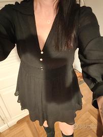 vestito nero balze