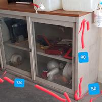 Mobile basso metallo legno vetro