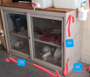 Mobile basso metallo legno vetro