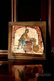 Quadro Legno e Pietra Affresco Antichi Mestieri