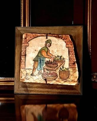 Quadro Legno e Pietra Affresco Antichi Mestieri