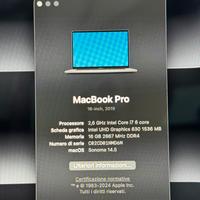 macbook pro 2019 16 pollici