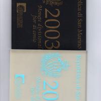 Serie monete San Marino 2003 con € 5 in argento