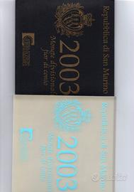 Serie monete San Marino 2003 con € 5 in argento