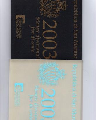 Serie monete San Marino 2003 con € 5 in argento