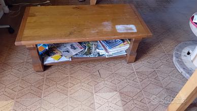 Tavolino da Fumo in Legno Massello di Castagno