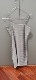 vestito tubino argento S