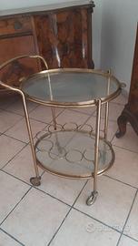 Carrello  portavivande vintage in ottone