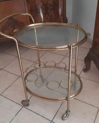 Carrello  portavivande vintage in ottone
