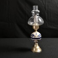 Lampada vintage in ceramica e vetro lavorato