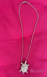 Collana ciondolo tartaruga strass