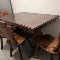 Tavolo allungabile + 4 sedie legno massello